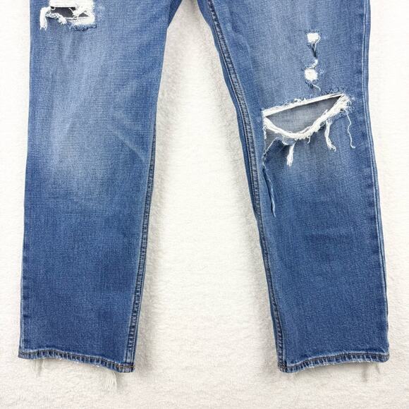 Abercrombie & Fitch Curve Love The Ankle Straight Ultra High Rise Distressed 6R - Picture 4 of 14